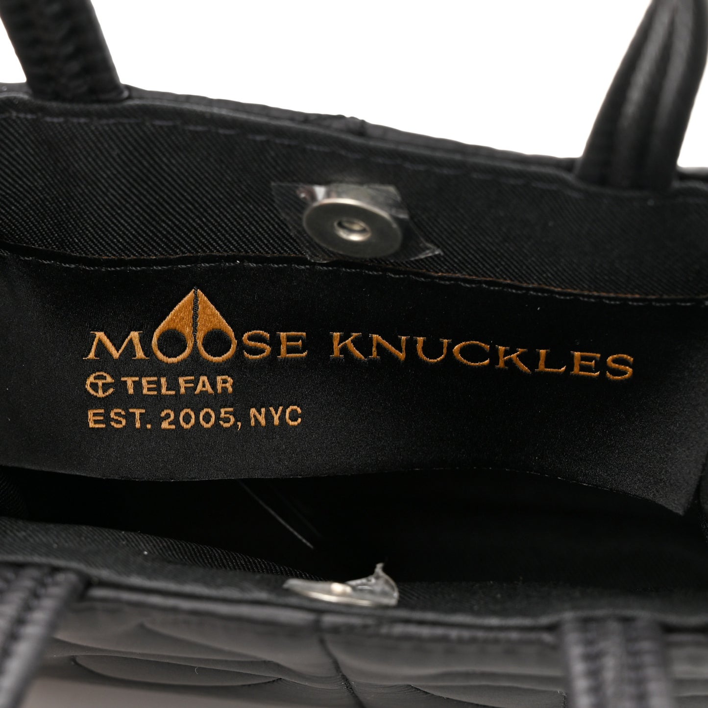 x MOOSE KNUCKLES Nylon Quilted Small Shopping Bag Black