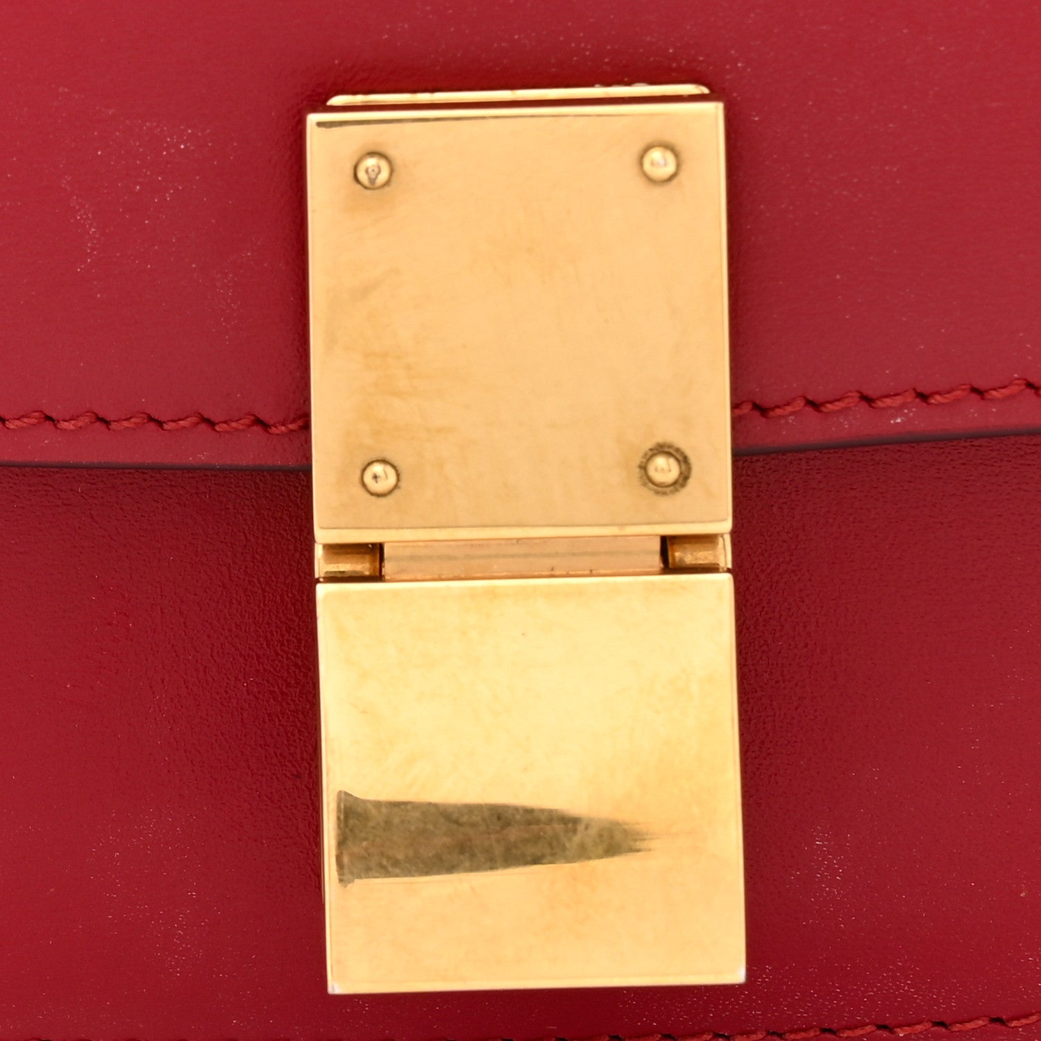 Celine Box Calfskin Small Classic Box Flap Bag Red 13 of 14