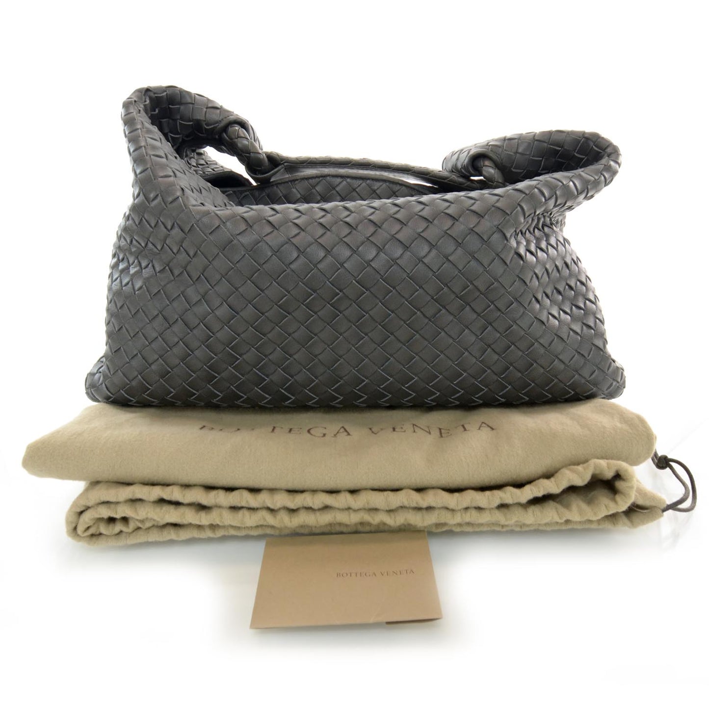 Nappa Intrecciato Sloane Hobo Ferro Gray