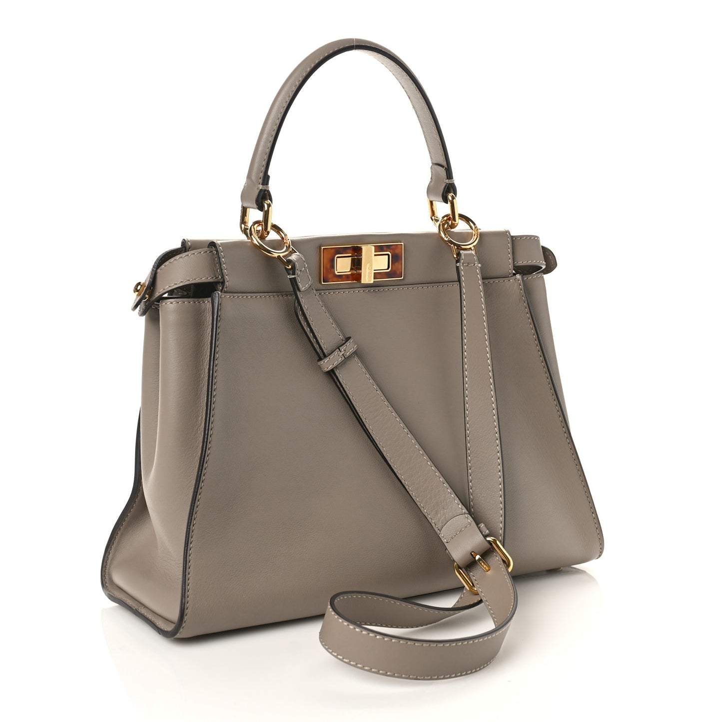 Vitello Seta Plexiglass Tortoise Medium Peekaboo Iconic Satchel Tortora