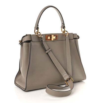 Fendi Vitello Seta Plexiglass Tortoise Medium Peekaboo Iconic Satchel Tortora 3 of 9