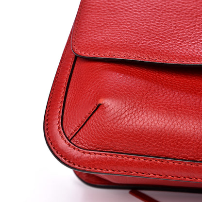 Gucci Pebbled Calfskin Medium Bamboo Daily Flap Shoulder Bag Red 11 of 11