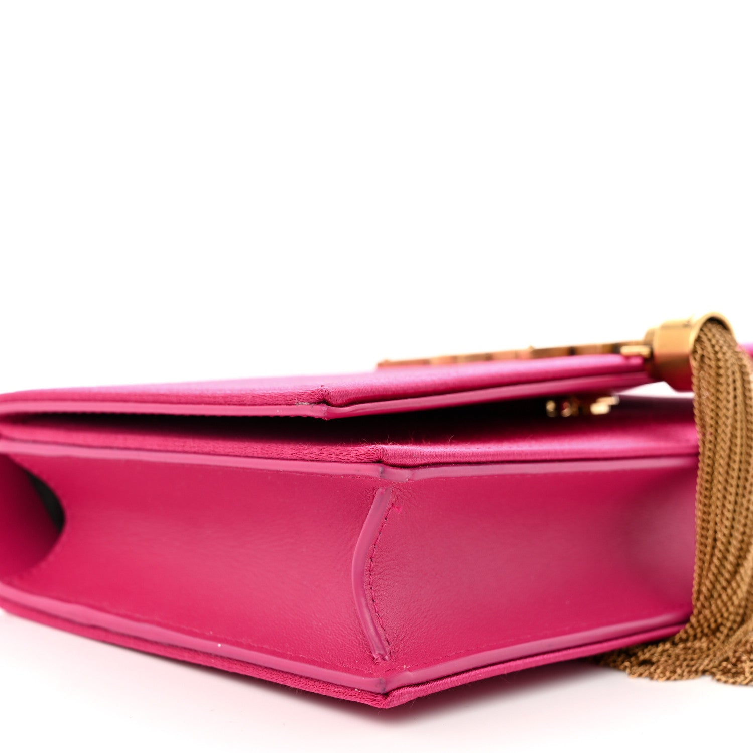 Saint Laurent Satin Woven Monogram Kate Tassel Chain Wallet Guava Pink 8 of 9