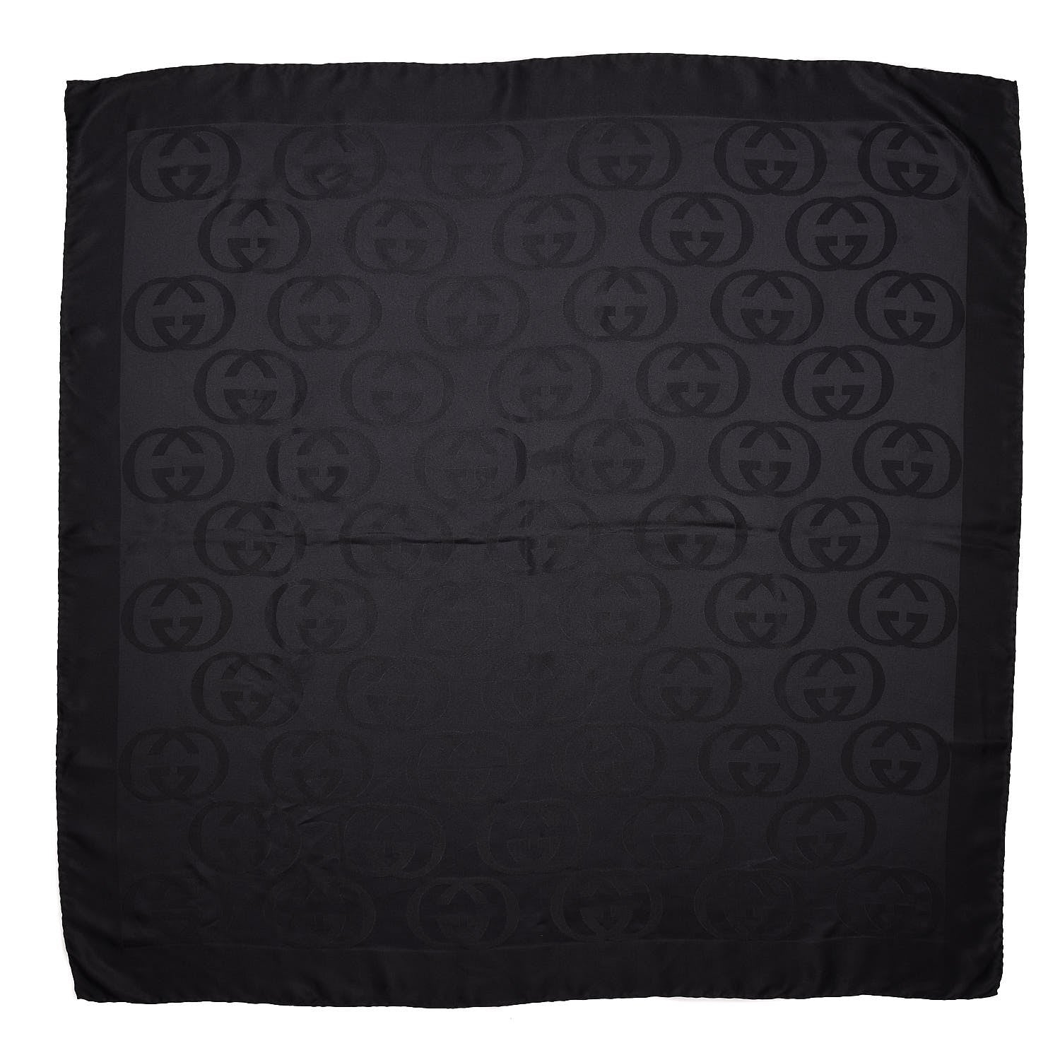 Gucci Silk Interlocking GG Scarf Black 1 of 2