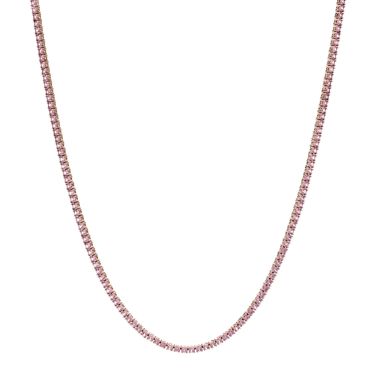 18K Rose Gold Pink Sapphire Hepburn Choker Necklace