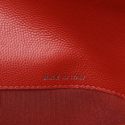 Chanel Caviar Chevron Quilted Large Flap Wallet Dark Red 9 of 9