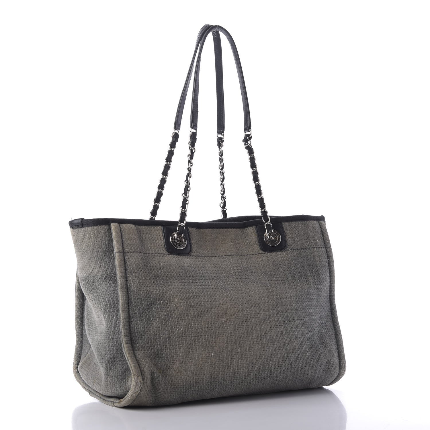 Chanel Canvas Small Deauville Tote Grey 3 of 11