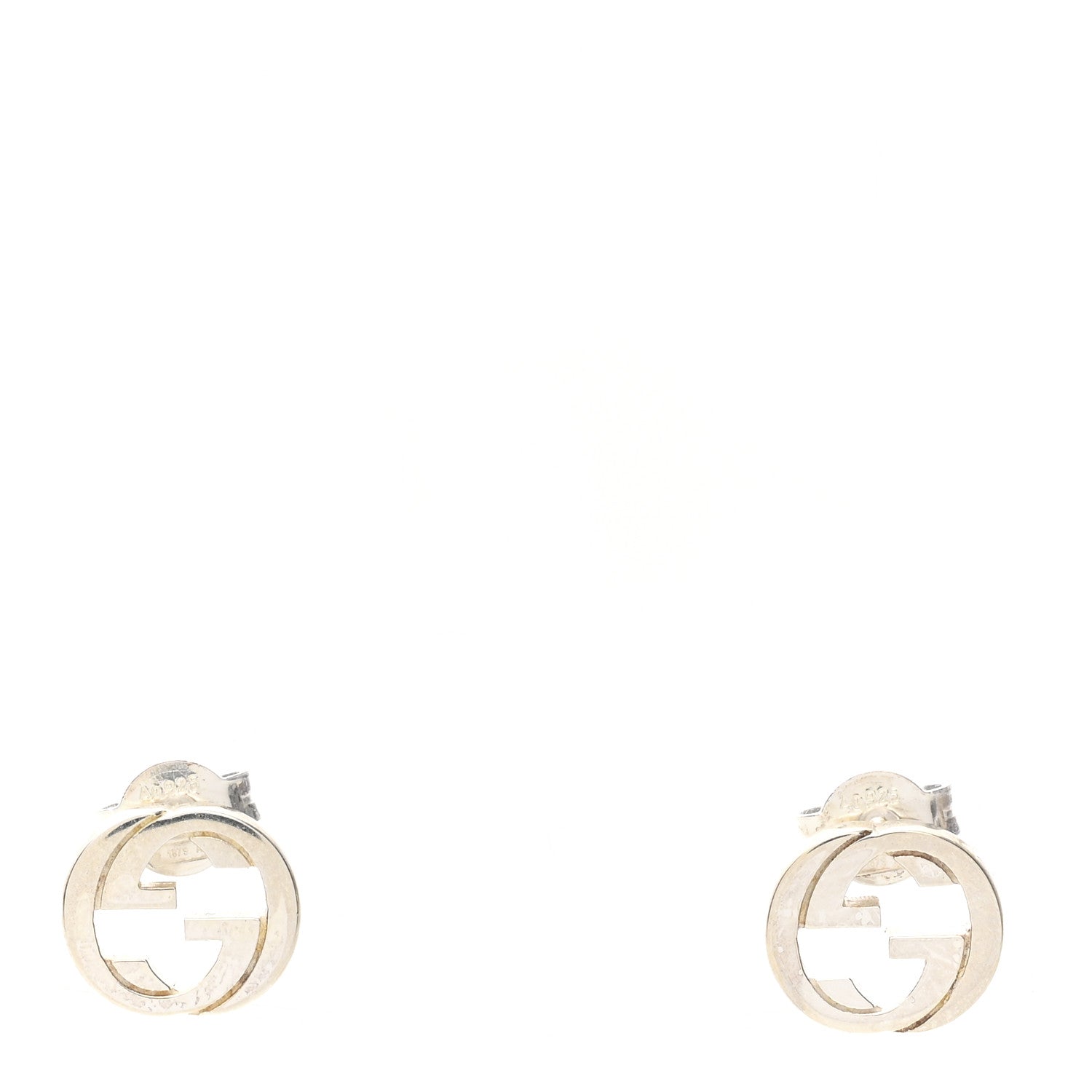 Gucci Sterling Silver Interlocking GG Stud Earrings 1 of 5