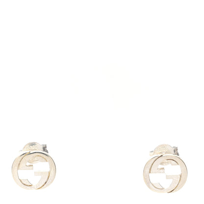 Gucci Sterling Silver Interlocking GG Stud Earrings 1 of 5