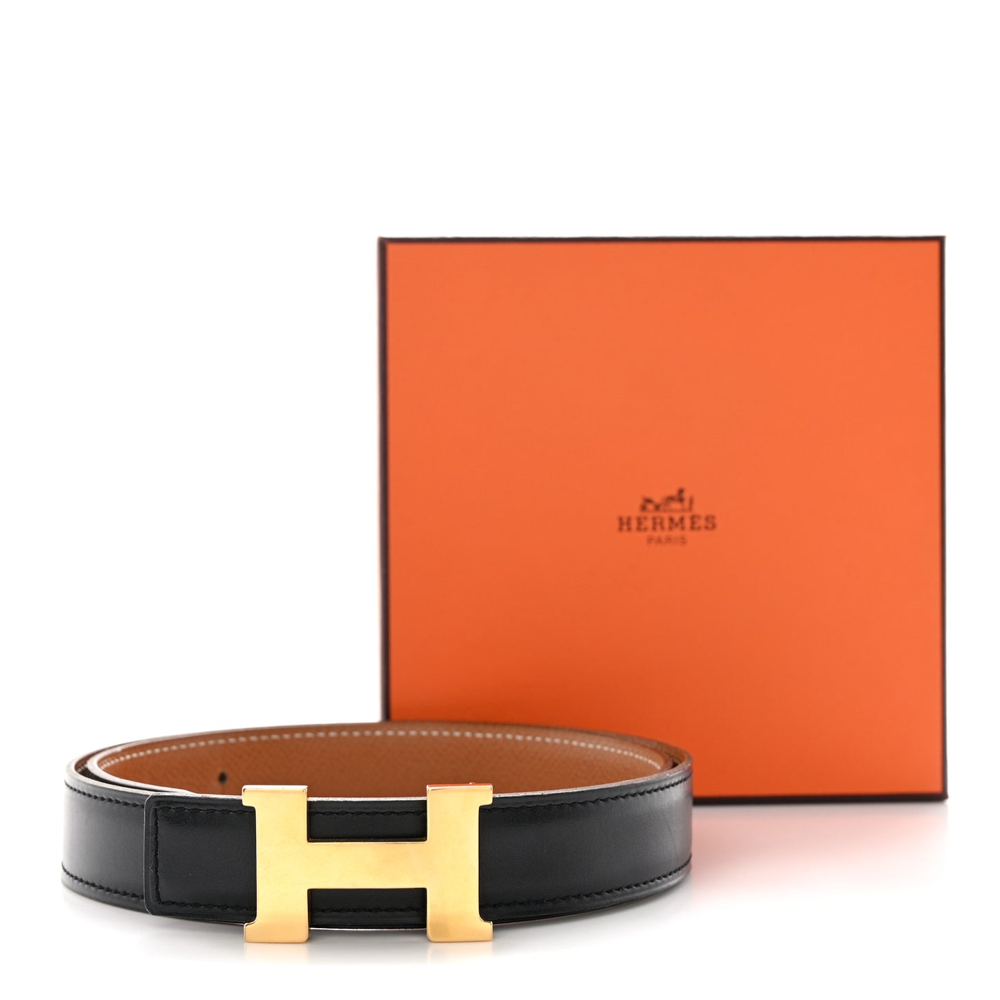 Swift Epsom 24mm Constance H Belt 70 Black Gold