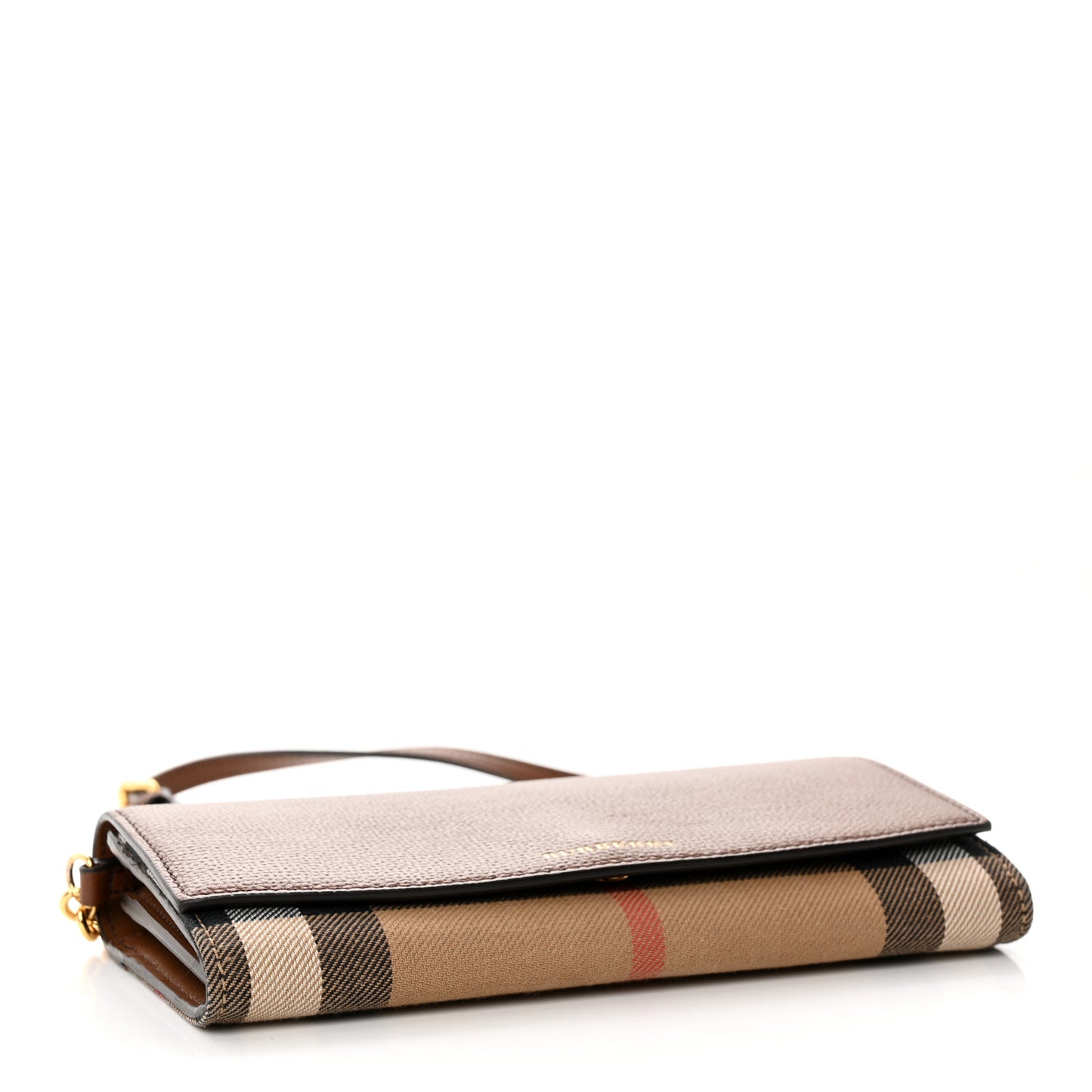 Derby Calfskin House Check Henley Wallet On Chain Tan