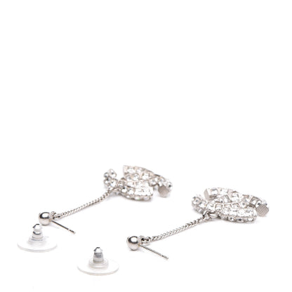 Chanel Baguette Crystal CC Drop Earrings Silver 3 of 4