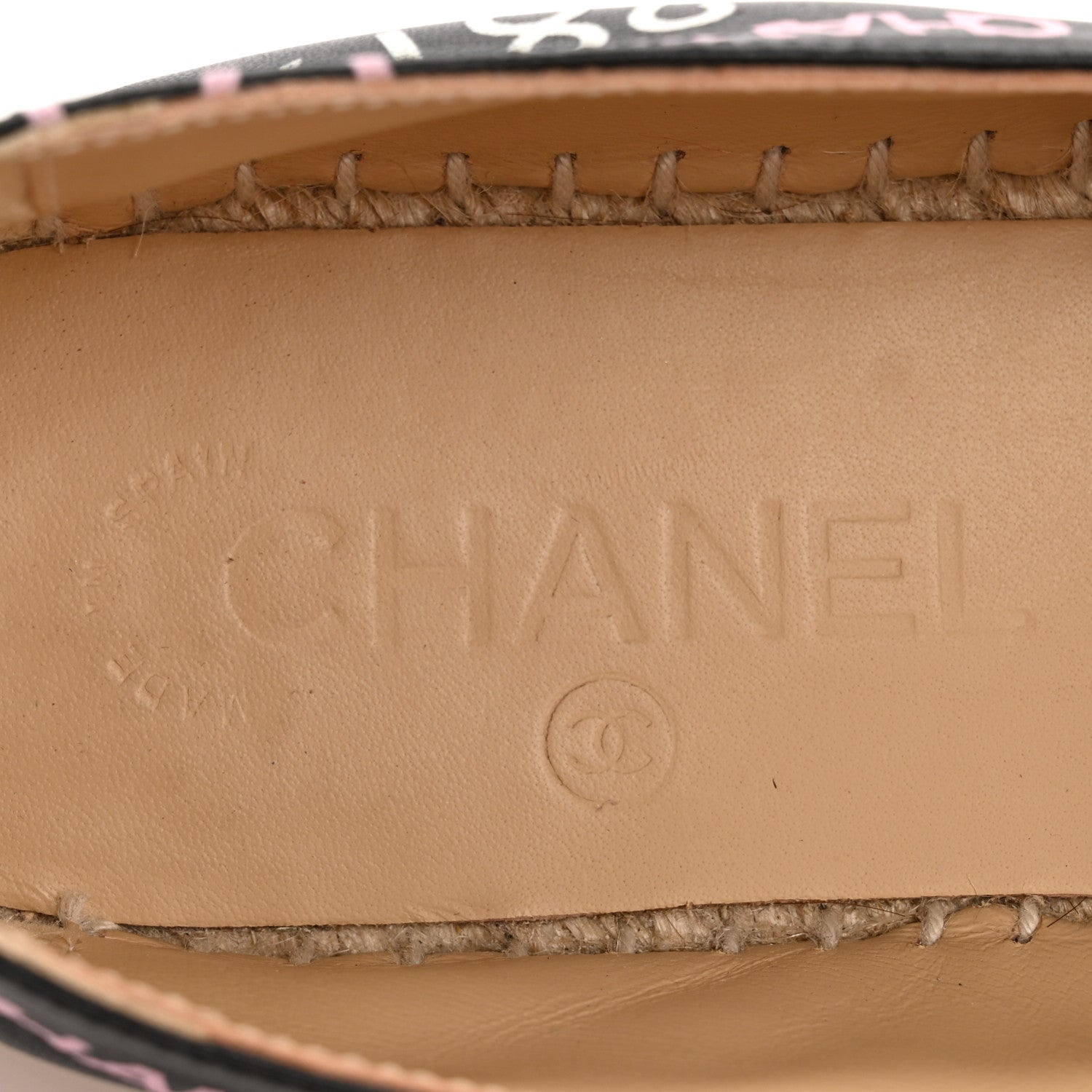Chanel Lambskin Grosgrain Printed Espadrilles 37 Multicolor Black 8 of 11