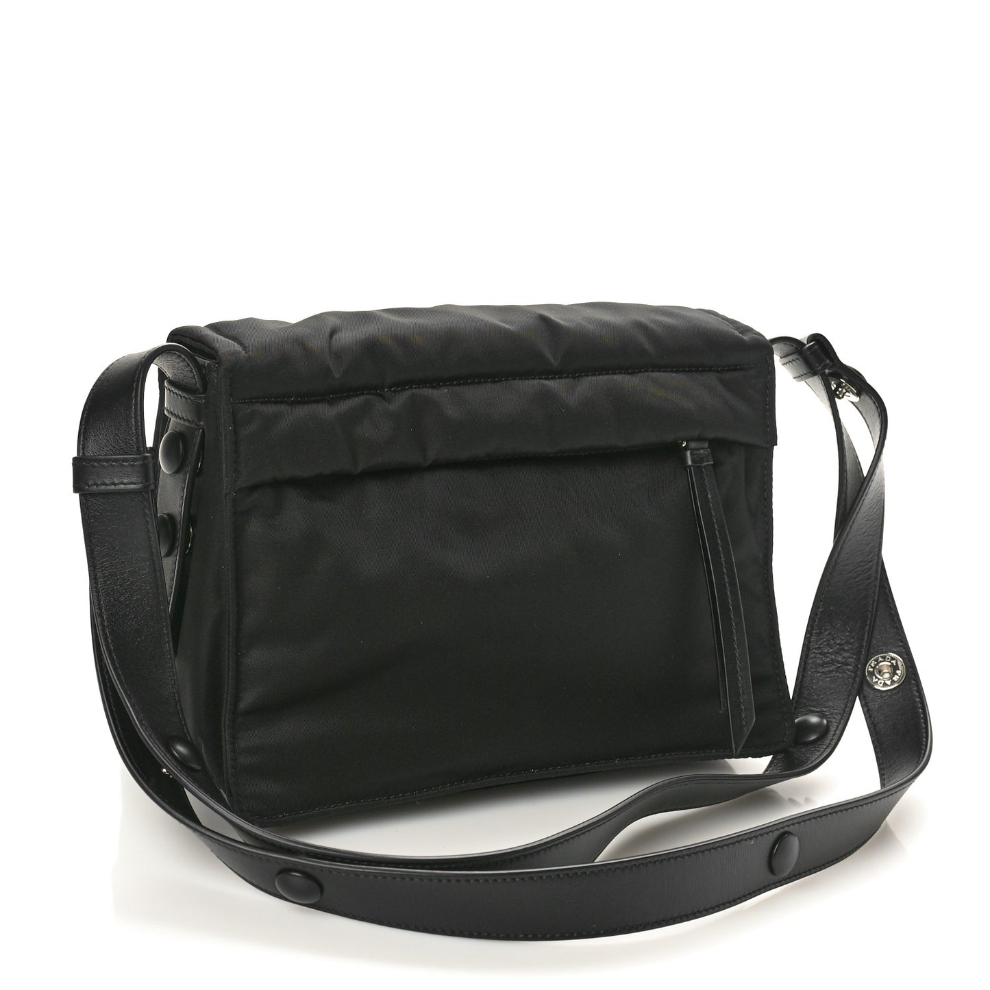 Re-Nylon Vitello Padded Small Flap Shoulder Bag Black