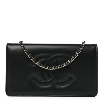 Chanel Lambskin Quilted Timeless CC Wallet On Chain WOC Black 1 of 10