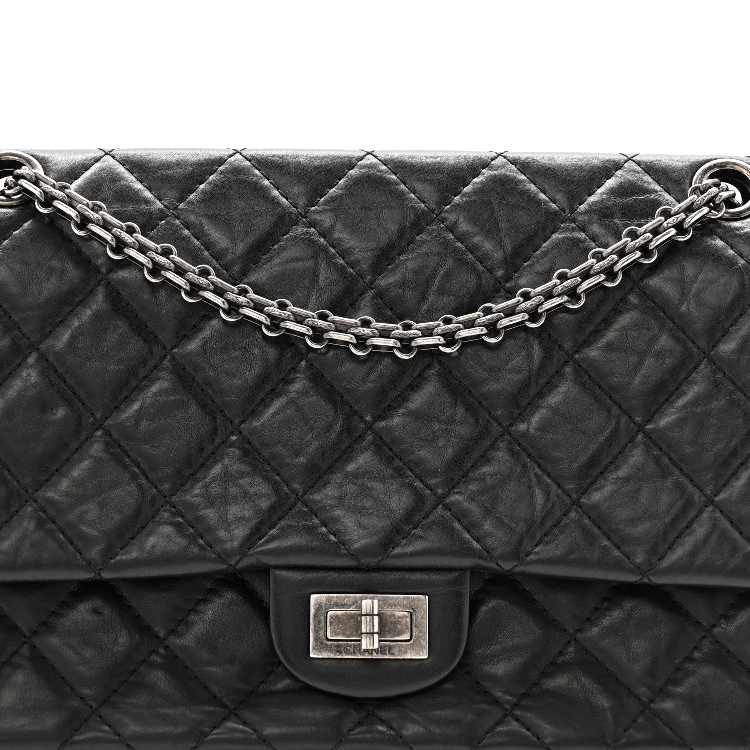 Chanel Aged Calfskin Quilted 2.55 Reissue 226 Flap Black 8 of 12