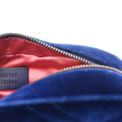 Gucci Velvet Matelasse Small GG Marmont Chain Shoulder Bag Cobalt 9 of 10