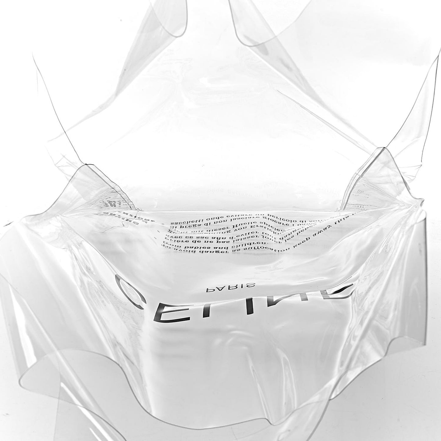 Plastic Bag with Cloudy Lambskin Solo Zip Pouch Clutch Celadon