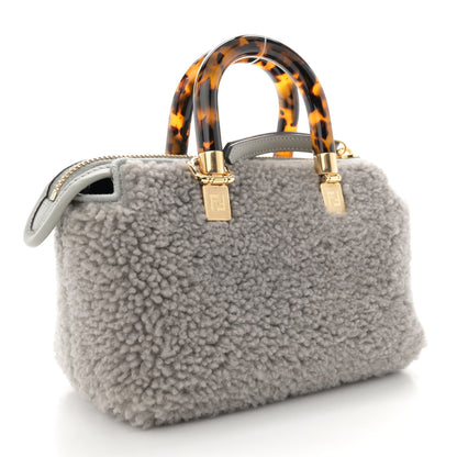 Fendi Sheepskin Vitello King Plexiglass Logo Embroidered Mini By The Way Top Handle Boston Ghiaccio 3 of 12