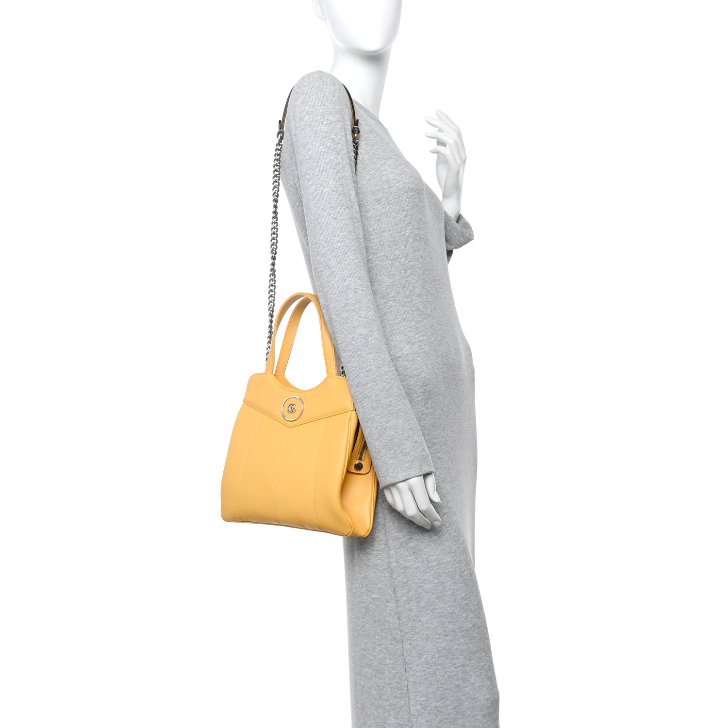 Gucci Senna Calfskin Petite GG Small Tote Bag Sunny Yellow 2 of 10