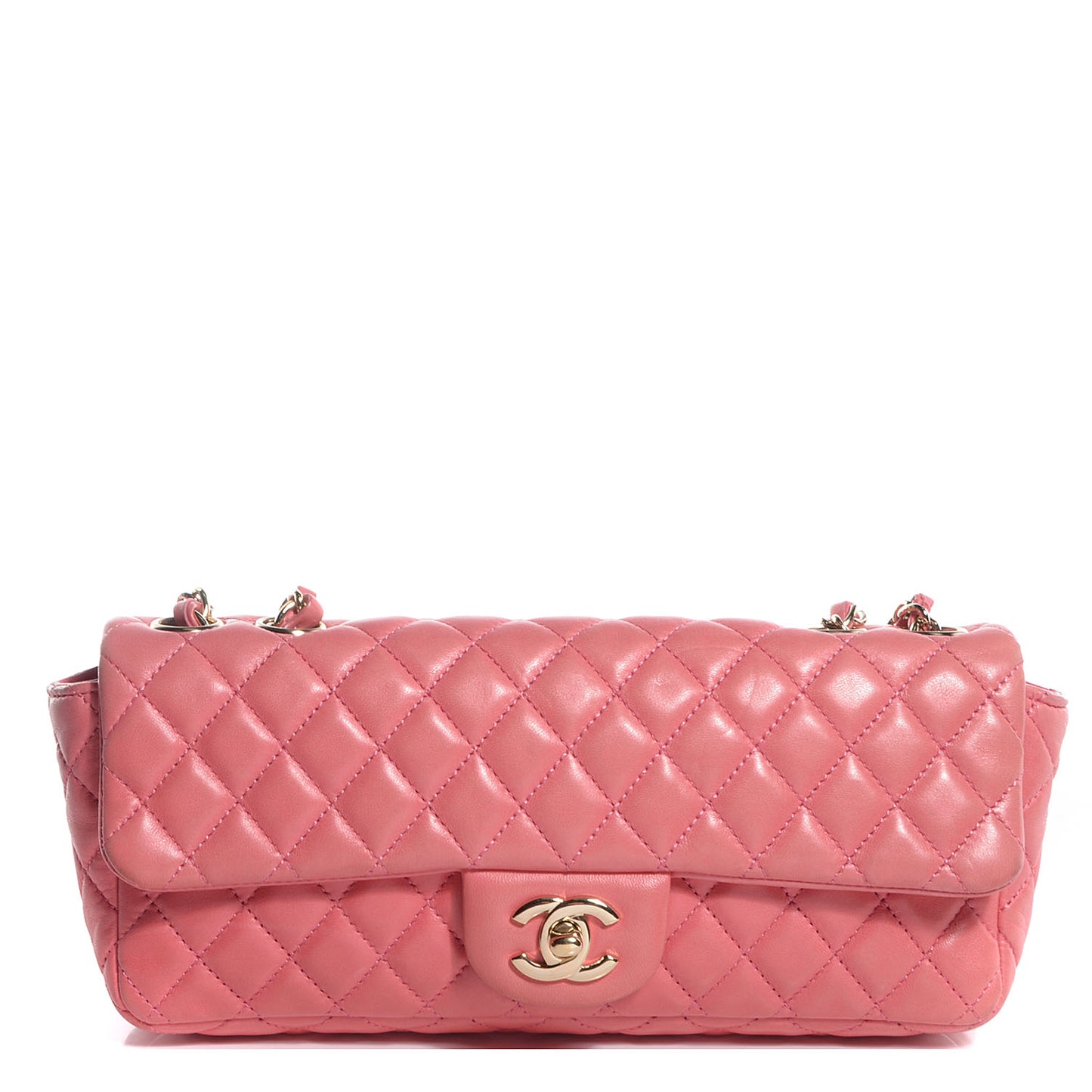 Lambskin East West Valentine Charms Flap Pink