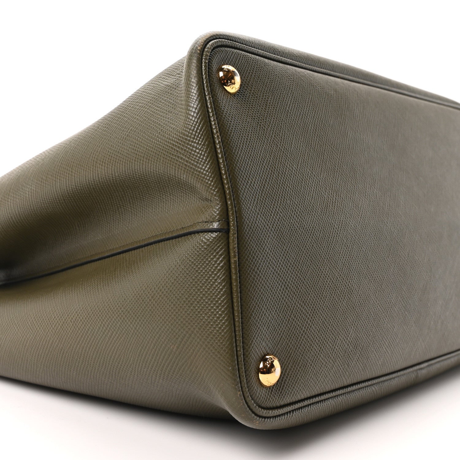 Prada Saffiano Cuir Large Double Bag Militaire 8 of 11