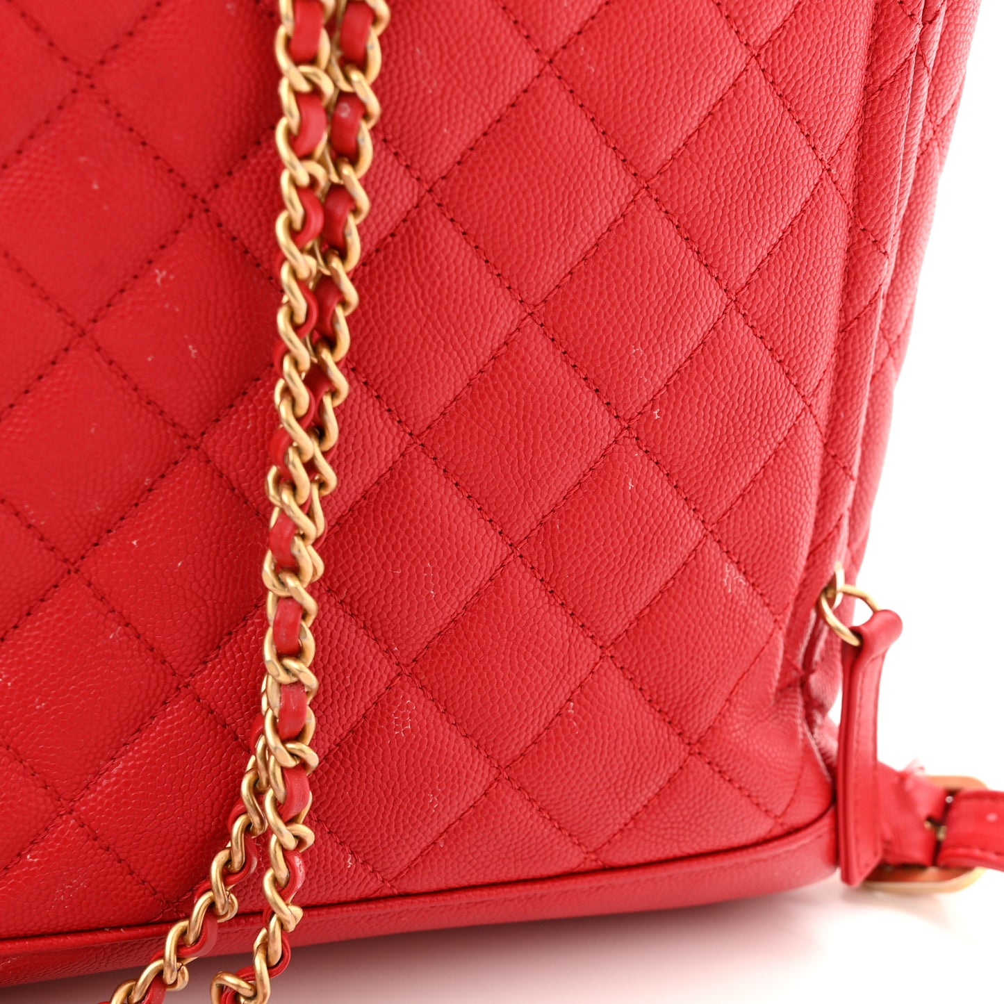 Caviar Quilted Filigree Backpack Red