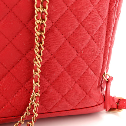 Chanel Caviar Quilted Filigree Backpack Red 13 of 19