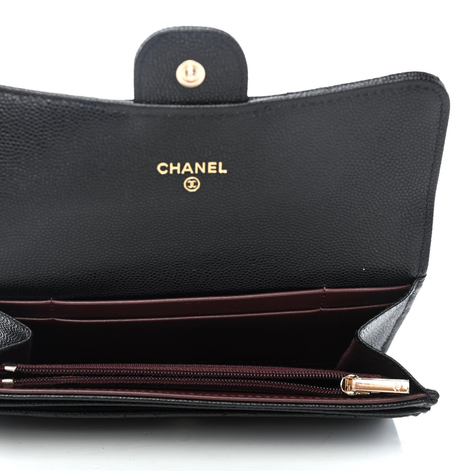 Chanel Caviar Quilted Medium Gusset Flap Wallet Black 4 of 4