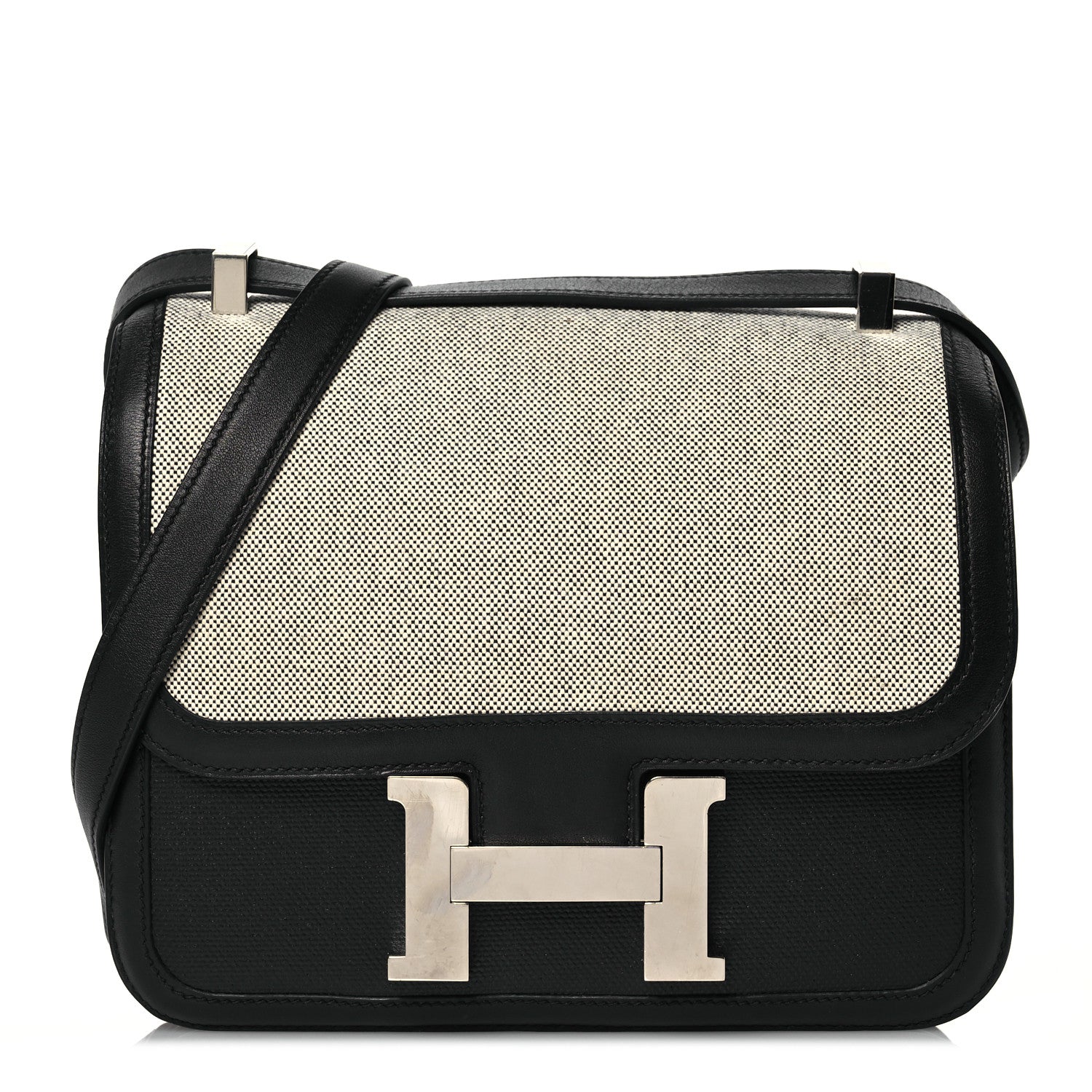 Hermes Swift Toile H Berline Constance 24 Black Ecru 1 of 13
