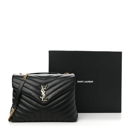 Saint Laurent Calfskin Y Quilted Monogram Medium Loulou Chain Satchel Black 11 of 11