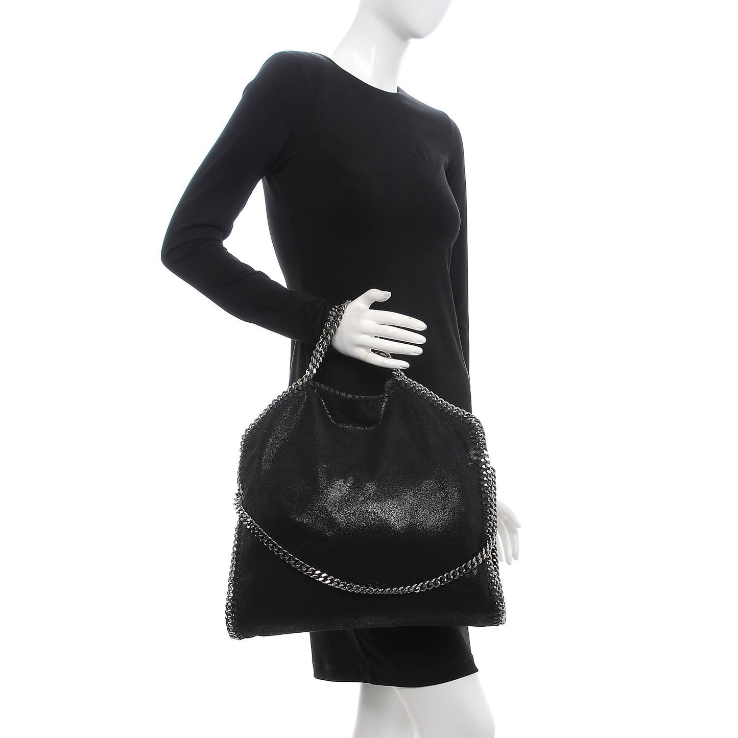Shaggy Deer Falabella Fold Over Tote Black