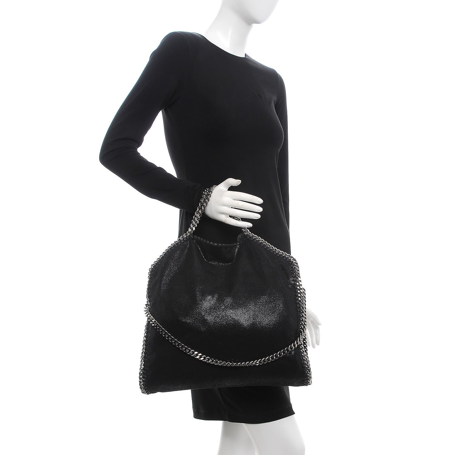 Stella McCartney Shaggy Deer Falabella Fold Over Tote Black 3 of 15