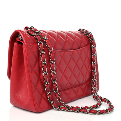 Chanel Lambskin Quilted Jumbo Double Flap Red 3 of 9