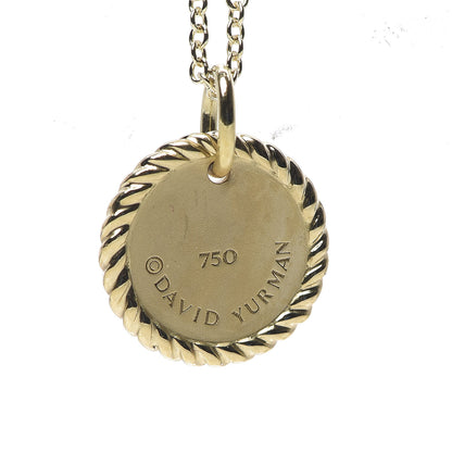 David Yurman 18K Yellow Gold Diamond Cable Collectibles Pave Charm Pendant Necklace 4 of 6