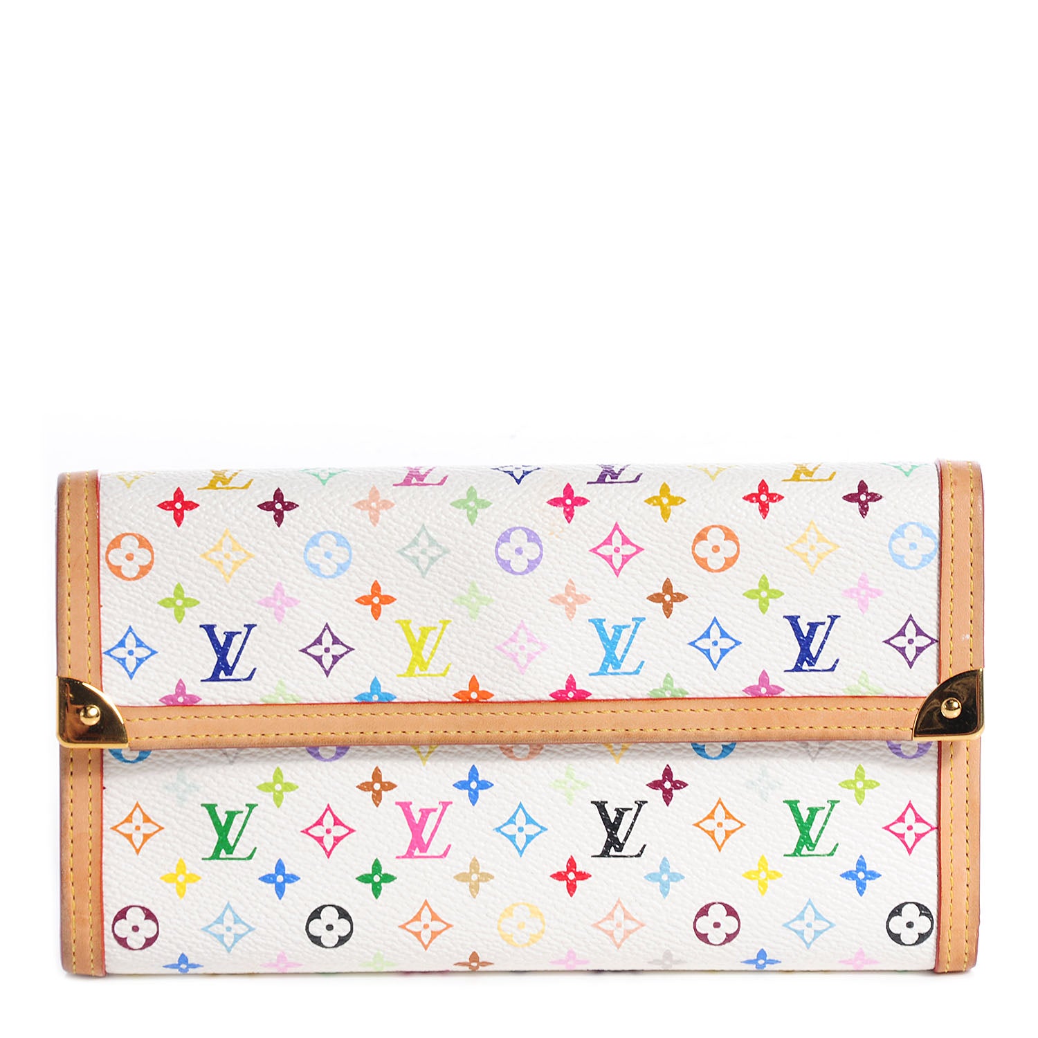 Louis Vuitton Monogram Multicolor Porte Tresor International Wallet White 1 of 8