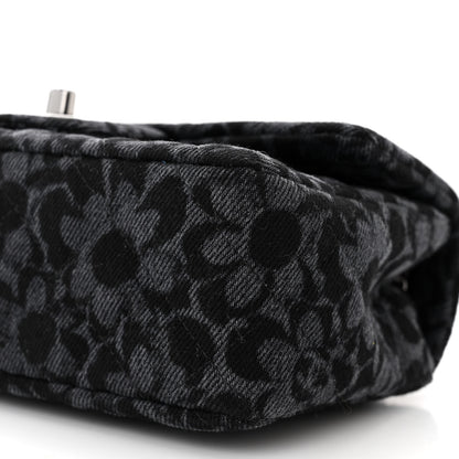 Chanel Printed Denim Quilted Flower Mini Rectangular Flap Black 10 of 11