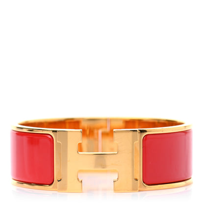 Hermes Enamel Wide Clic Clac H Bracelet PM Rouge Vif 1 of 4