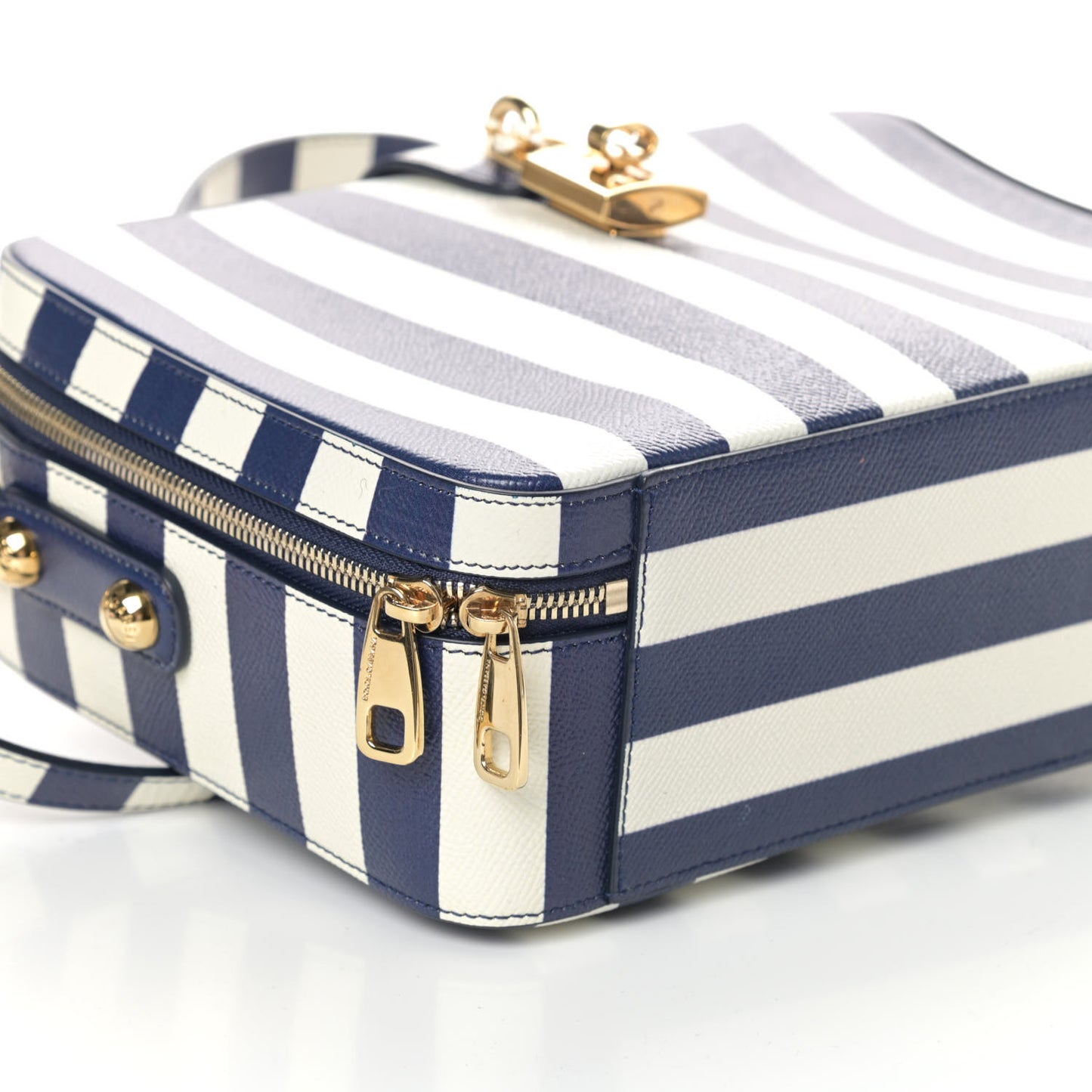 Dauphine Stripe Box Bag Blue White