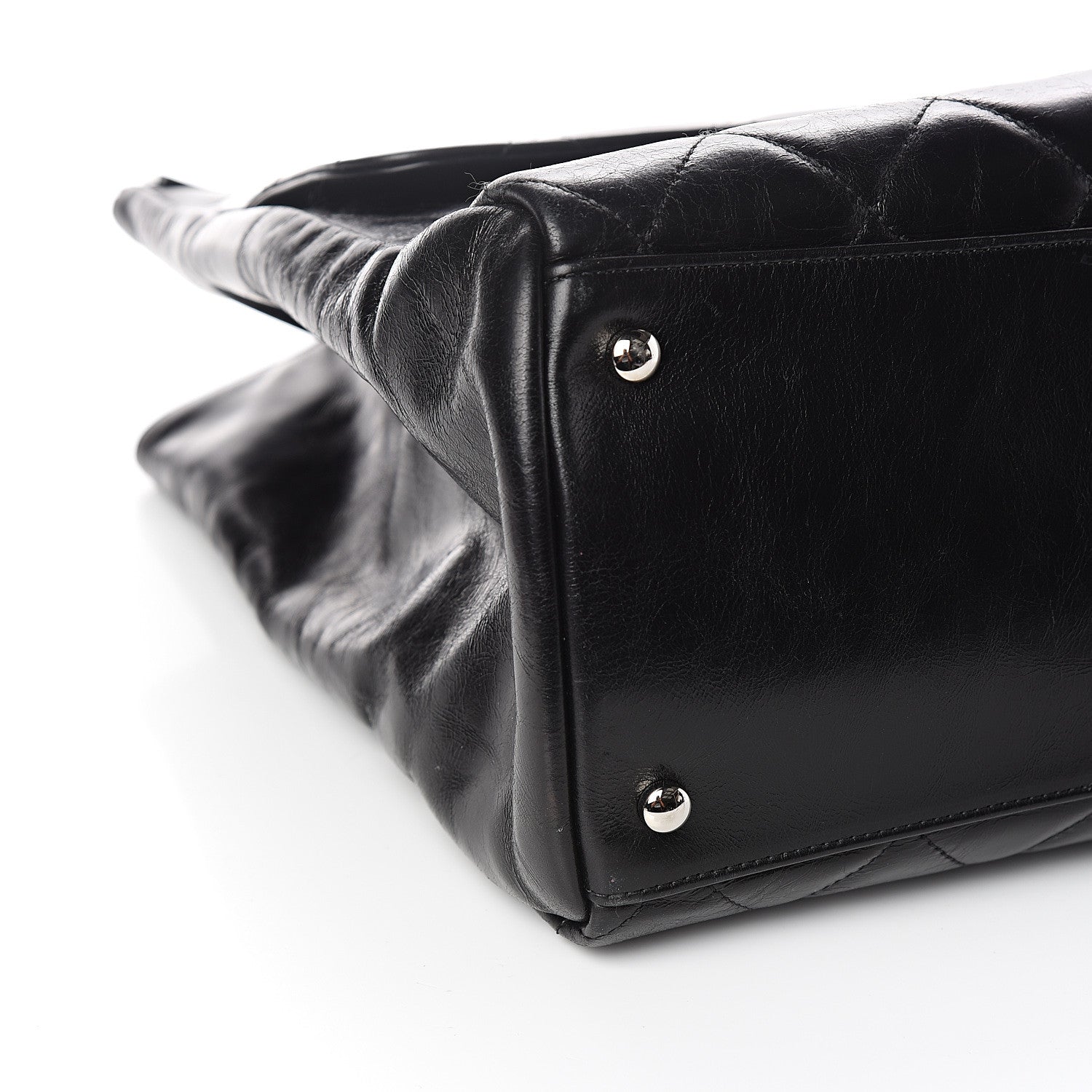 Chanel Glazed Calfskin Quilted Large CC Delivery Tote Black 7 of 9
