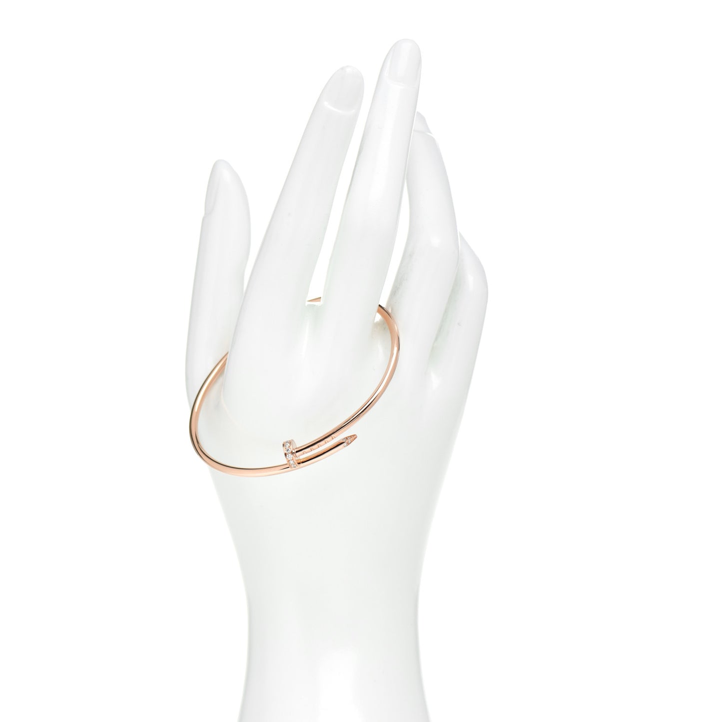 18K Pink Gold Diamond Small Juste Un Clou Bracelet 17