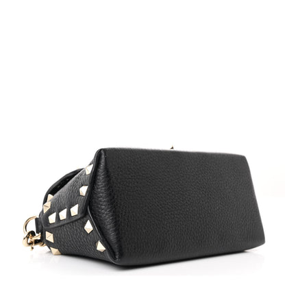 Valentino Garavani Pebbled Calfskin Mini Rockstud Crossbody Bag Black 4 of 9
