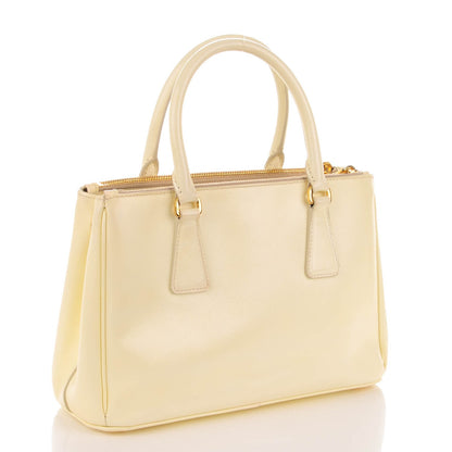 Prada Saffiano Vernice Mini Galleria Double Zip Tote Bianco 3 of 8