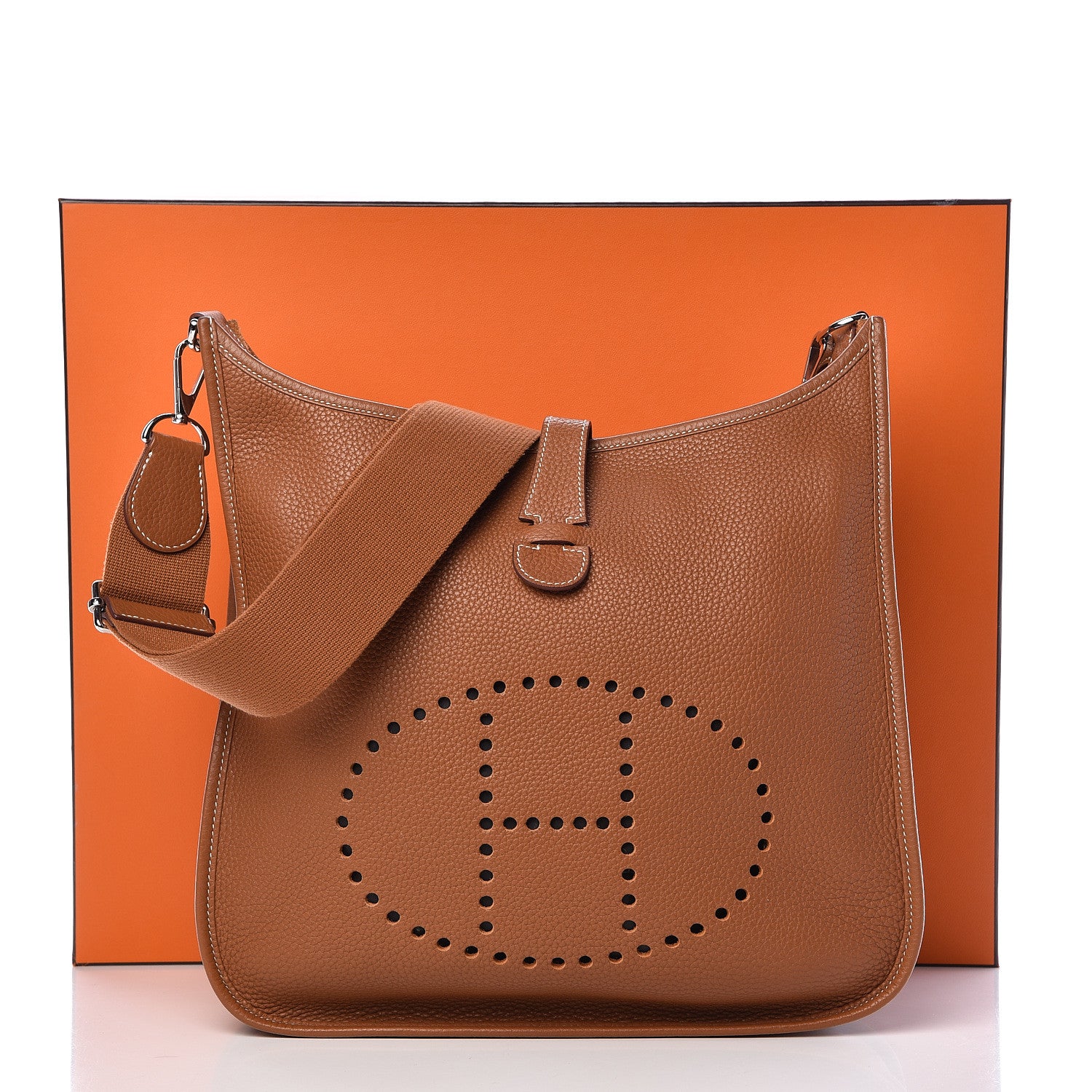 Hermes Taurillon Clemence Evelyne III GM Gold 11 of 11