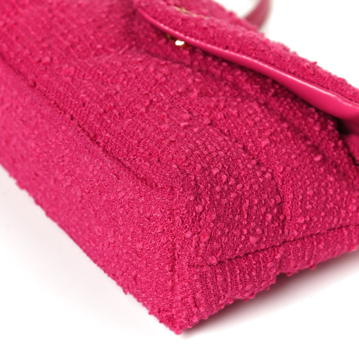 Boucle Tweed Quilted Toy Loulou Puffer Monogram Chain Satchel Magenta
