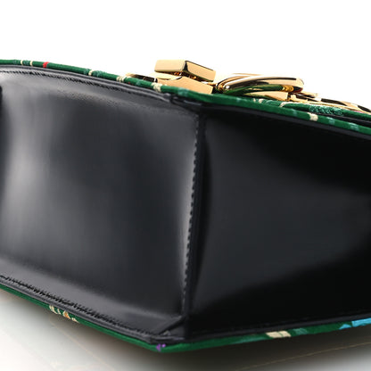 Gucci Jacquard Floral Mini Sylvie Top Handle Bag Green Multicolor Black 10 of 12