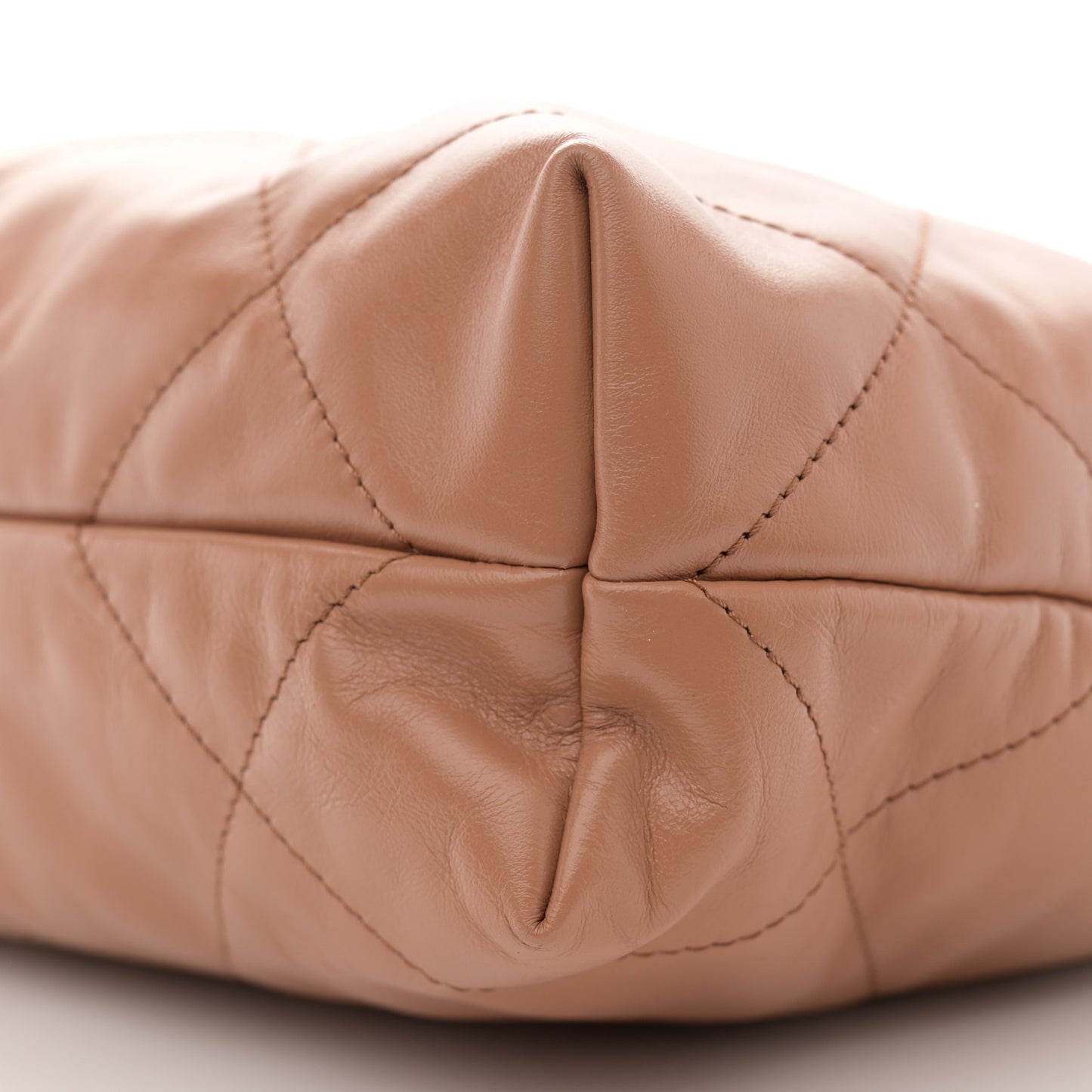 Shiny Calfskin Quilted Small Chanel 22 Camel