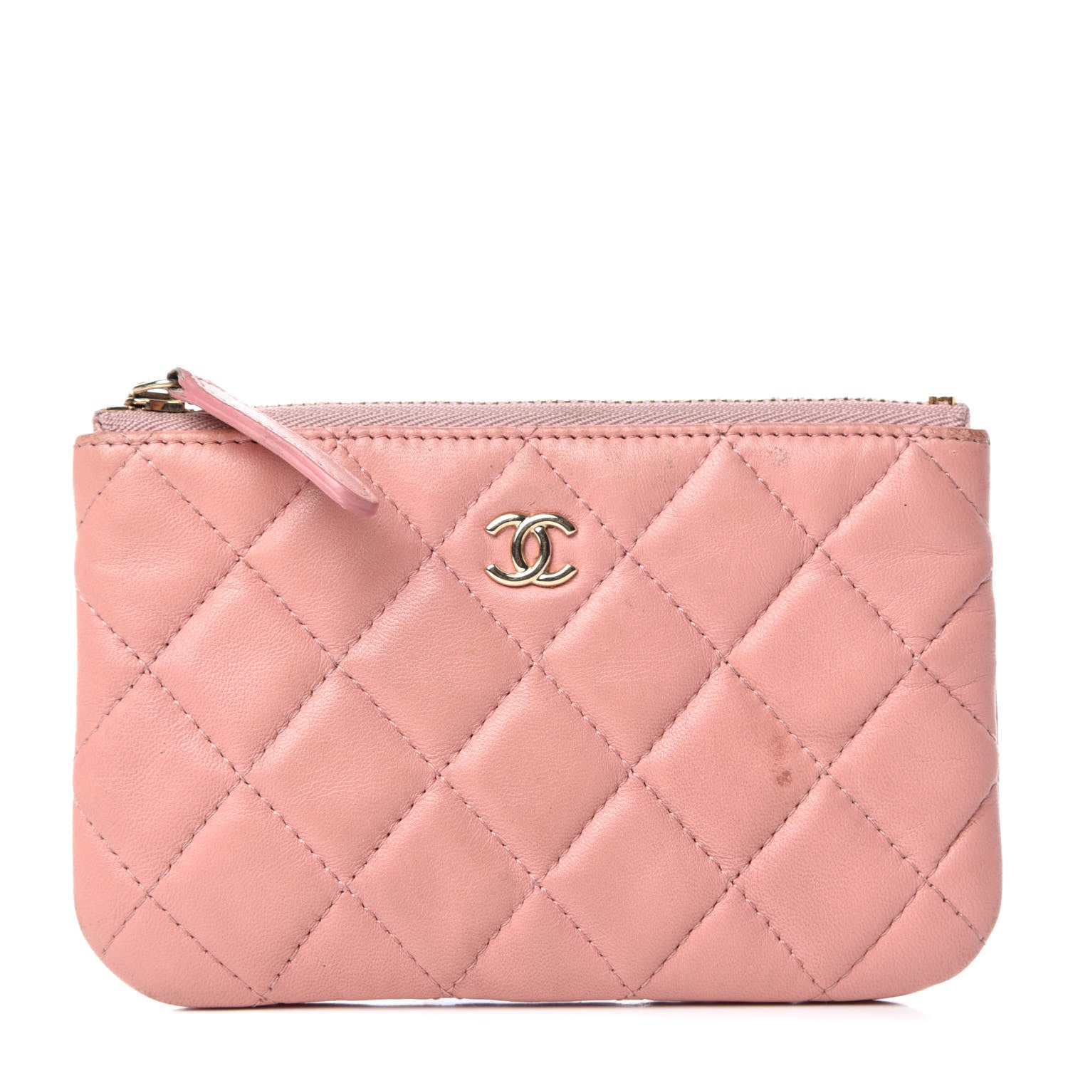 Chanel Lambskin Quilted Small Cosmetic Case Pink 1 of 13