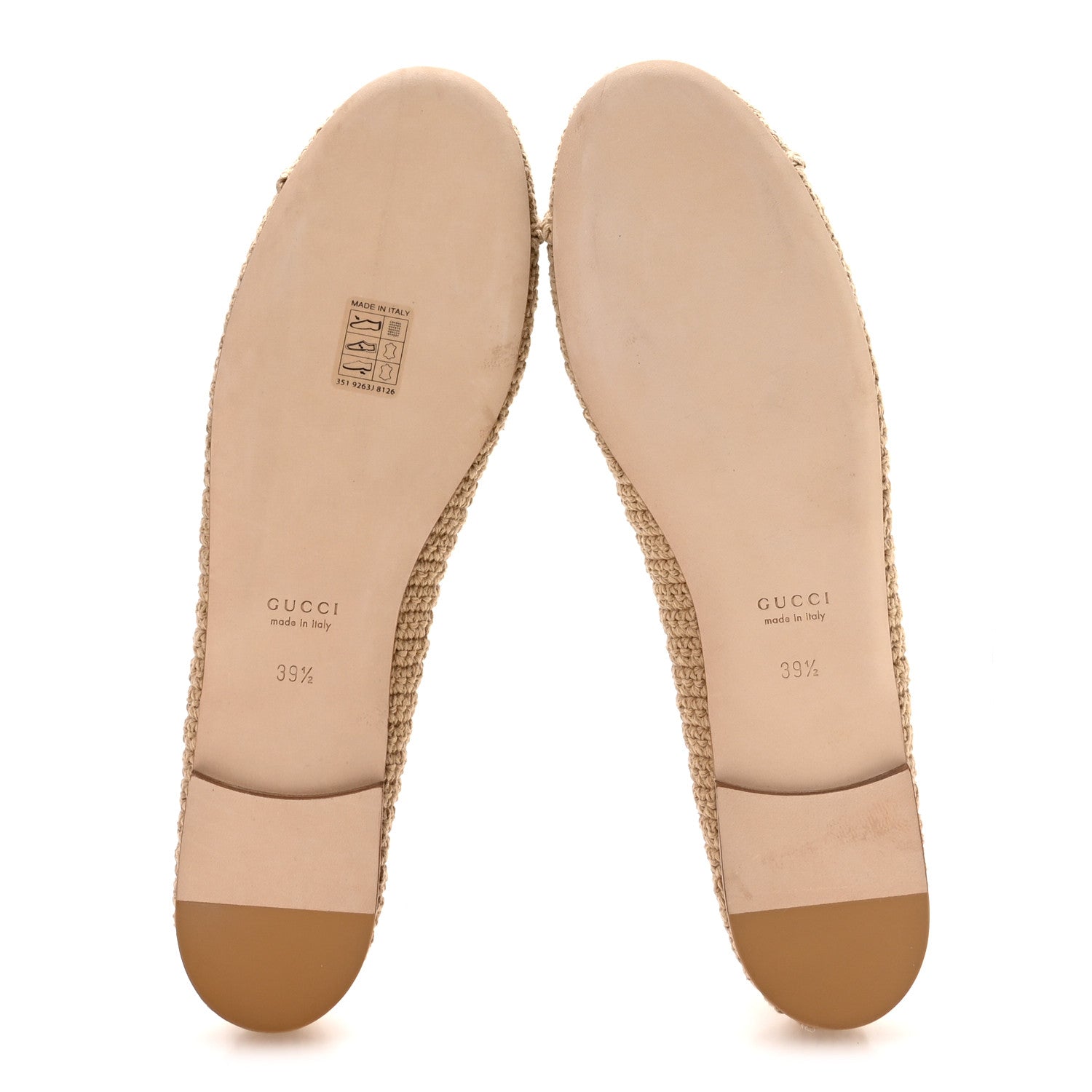 Gucci Cotton Crochet GG Ballet Flats 39.5 Ecru Sandstorm 6 of 8