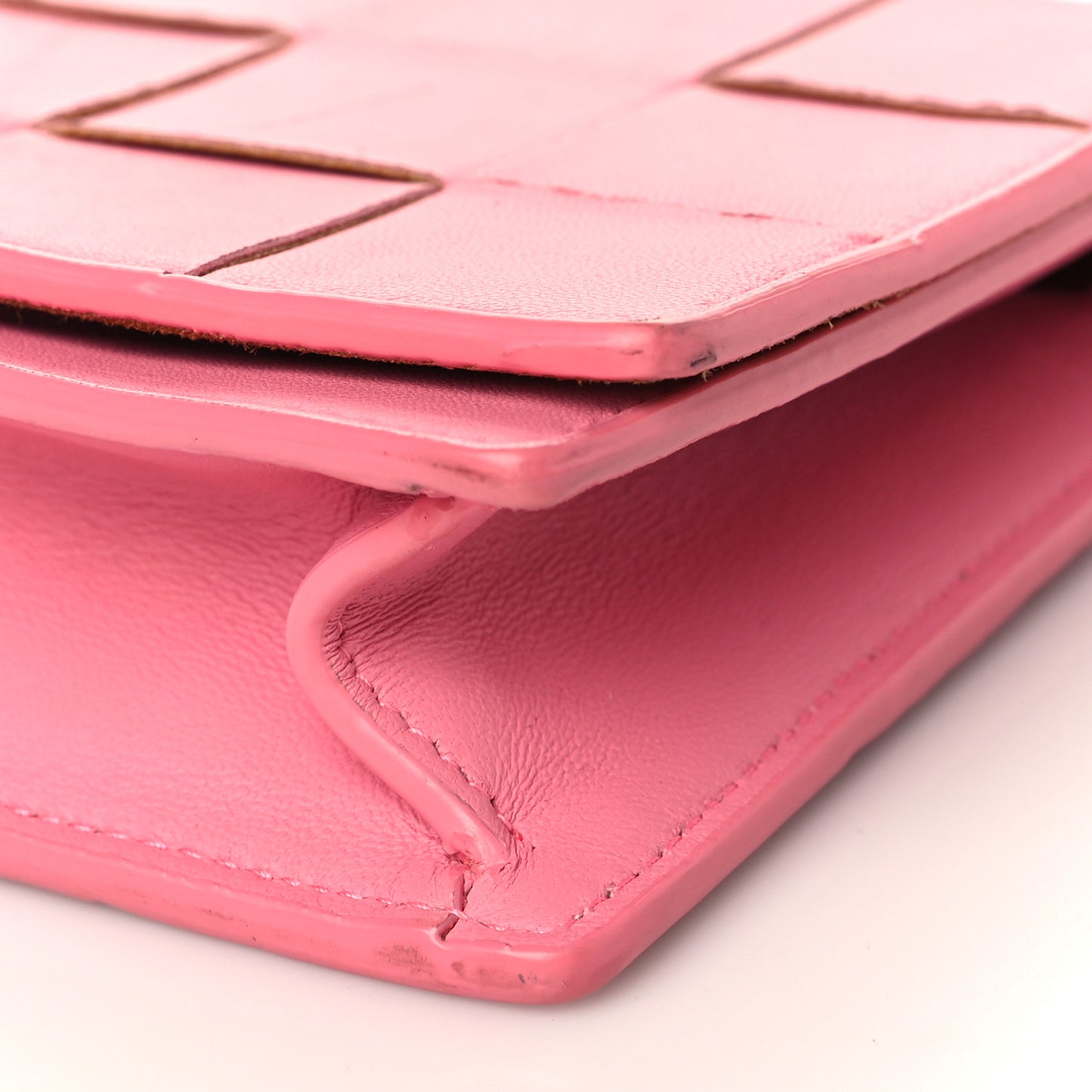 Lambskin Maxi Intrecciato Mini Cassette Crossbody Bag Pink